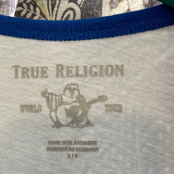 True Religion blue jersey women or men good condition - Picture 4 of 4
